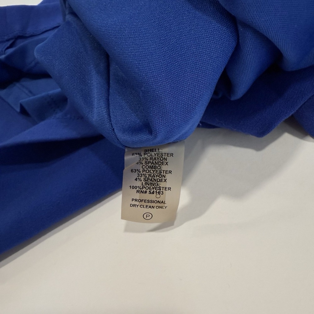 Calvin Klein Blue‎ Side Ruched Horseshoe Neck Sleeveless Sheath Dress Size 8 - Picture 10 of 10